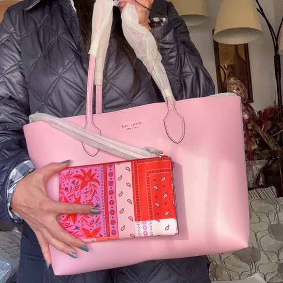 Authentic KATE SPADE Saffiano leather bandana print with wristlet tote bag - Picture 15 of 16